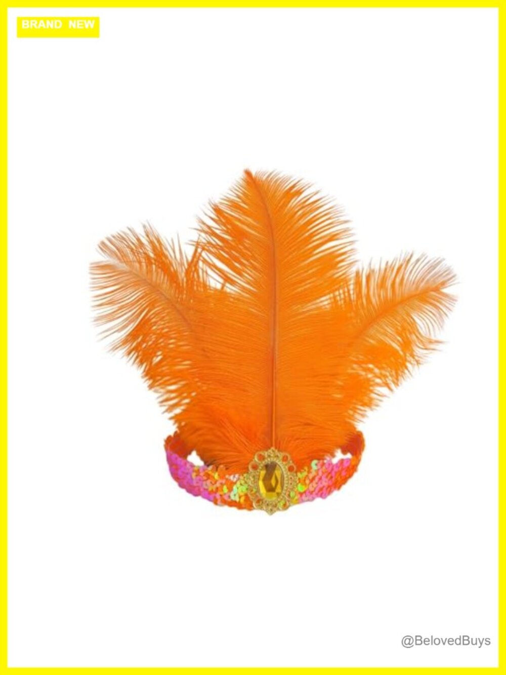 Sequins Feather Headpiece 2PCS Fascinator Women Feathers Headband